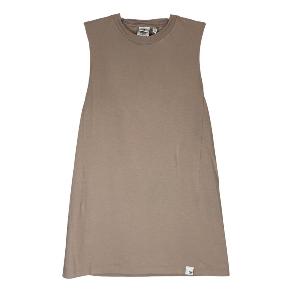 Adidas Sleeveless Tennis Dress Womens Medium Tan Beige Brown Sporty Performance